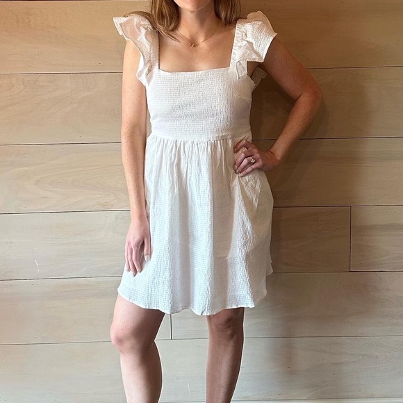 kensie ruffle strap a line mini dress Dresses | Kensie Ruffle Strap A Line Mini Dress In White